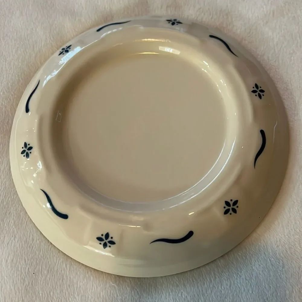 Longaberger Pottery Pillar Candle Holder Woven Traditions Classic Blue Flowers